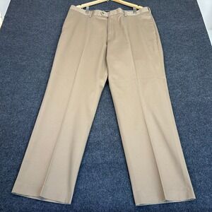 NWT Perry Ellis Portfolio Men's Khaki Pants 40X32 Flat Front No Iron Preppy
